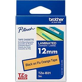 PTOUCH, PTOUCH Band, lam.,fluor. schw./orange TZe-B31 PT-300 12 mm