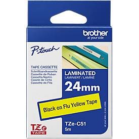 PTOUCH, PTOUCH Band, lam.,fluor. schwarz/gelb TZe-C51 PT-540 24 mm