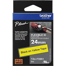 PTOUCH, PTOUCH Flexitape lamin. schwarz/gelb TZe-FX651 zu PT-550 24 mm