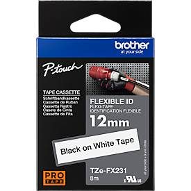 PTOUCH, PTOUCH Flexitape lamin. schwarz/weiss TZe-FX231 zu PT-550 12 mm