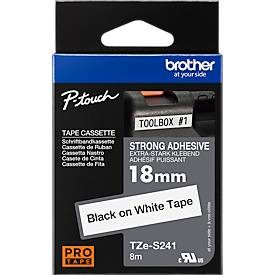 PTOUCH, PTOUCH Band, strong/adh.schwarz/weiss TZe-S241 PT-300 18 mm