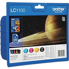 Brother, Brother Tinte LC-1100 Original Kombi-Pack Schwarz, Cyan, Magenta, Gelb LC1100VALBP