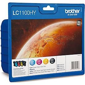 Brother, Brother Tinte LC-1100HY Original Kombi-Pack Schwarz, Cyan, Magenta, Gelb LC1100HYVALBPDR