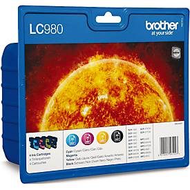 Brother, Brother Tinte LC-980 Original Kombi-Pack Schwarz, Cyan, Magenta, Gelb LC980VALBP