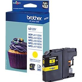 Brother, BROTHER Tintenpatrone yellow LC-123Y DCP-J4110DW 600 Seiten