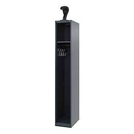 C+P, C+P Feuerwehrspind EXPERT, Bodengleiter, 1 Abteil, HxBxT 1.850 x 300 x 500 mm, anthrazitgrau, mit Helmhalter
