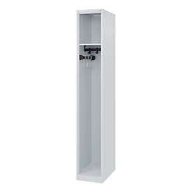 C+P Feuerwehrspind Evolo, Modell EXPERT, 1 Abteil, B 300 x T 500 x H 1850 mm, Bodengleiter, lichtgrau RAL 7035