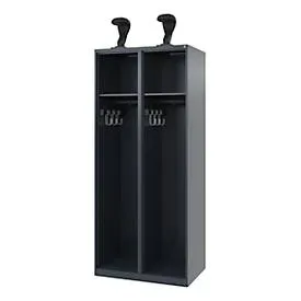 C+P, C+P Feuerwehrspind EXPERT, Bodengleiter, 2 Abteile, HxBxT 1.850 x 800 x 500 mm, anthrazitgrau, mit Helmhalter
