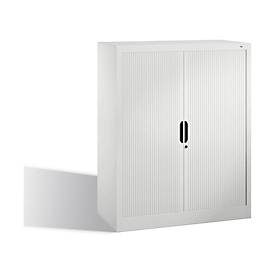 C + P Rollladenschrank Omnispace, 3 OH, abschliessbar, B 1000 x T 420 x H 1230 mm, Stahl/Kunststoff, lichtgrau