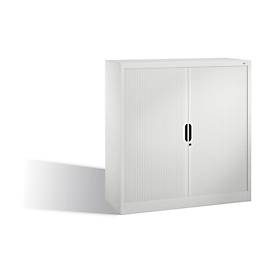 C + P Rollladenschrank Omnispace, 3 OH, abschliessbar, B 1200 x T 420 x H 1230 mm, Stahl/Kunststoff, lichtgrau