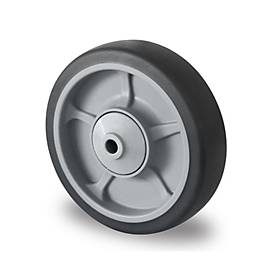 CASCOO Einbaurad P2G2, mit Rad-ø 160 mm x B 40 mm, Polypropylen-Felge, Elastomer-Lauffläche, grau, Kugellager, bis 200 kg