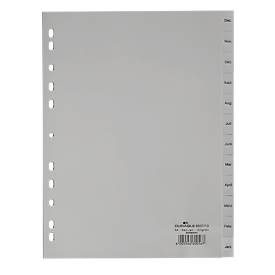 DURABLE, DURABLE Index-Haftstreifen Dez. - Jan. A4 Grau 12-teilig Polypropylen 11 Löcher 6507