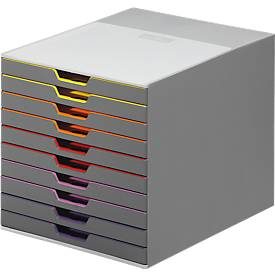 DURABLE, DURABLE Schubladenbox Varicolor 10 -C4 7610/27 farbige Griffe, 10 Schubladen