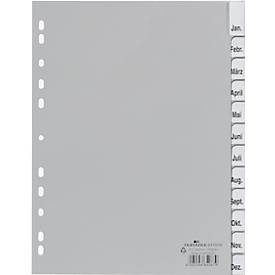 DURABLE, DURABLE Blanko Register DIN A4 Grau 12-teilig PP (Polypropylen) Portrait A4 11 Löcher 6410