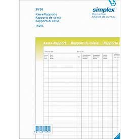 Simplex, SIMPLEX Kassa-Rapport A4 15595 weiss 50x2 Blatt