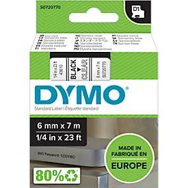 DYMO, DYMO Schriftband D1 schwarz/transp. S0720770 6mm/7m