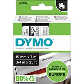 DYMO, DYMO Schriftband D1 schwarz/transp. S0720820 19mm/7m