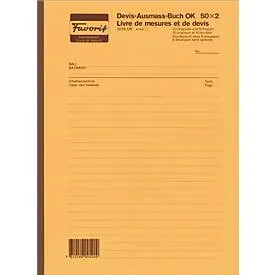 FAVORIT, FAVORIT Devis Ausmassbuch D/F A4 2078 OK weiss 50x2 Blatt
