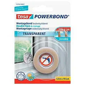 tesa, TESA Powerbond Transp. 19mmx1.5m 557430000 Montageband, doppelseitig