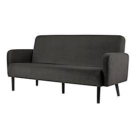 meet by Paperflow, Dreisitzer Sofa meet by Paperflow LISBOA, Samtbezug schwarz, Fussgestell schwarz, B 1590 x T 550 x H 430 mm