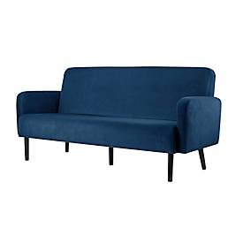 meet by Paperflow, Dreisitzer Sofa meet by Paperflow LISBOA, Samtbezug schwarz, Fussgestell schwarz, B 1590 x T 550 x H 430 mm