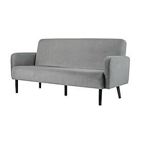 meet by Paperflow, Dreisitzer Sofa meet by Paperflow LISBOA, Samtbezug schwarz, Fussgestell schwarz, B 1590 x T 550 x H 430 mm