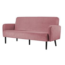 meet by Paperflow, Dreisitzer Sofa meet by Paperflow LISBOA, Samtbezug schwarz, Fussgestell schwarz, B 1590 x T 550 x H 430 mm