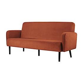 meet by Paperflow, Dreisitzer Sofa meet by Paperflow LISBOA, Samtbezug schwarz, Fussgestell schwarz, B 1590 x T 550 x H 430 mm