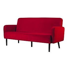 meet by Paperflow, Dreisitzer Sofa meet by Paperflow LISBOA, Samtbezug schwarz, Fussgestell schwarz, B 1590 x T 550 x H 430 mm
