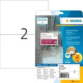 HERMA, Herma 4693 Folien-Etiketten 210 x 148 mm Polyester-Folie Weiß 50 St. Extra stark haftend Laserdrucker, Farblaserdrucker,