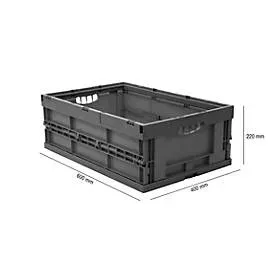 EURO-Mass Faltbox 6422 NG, ohne Deckel, für Lager- und Mehrwegtransport, 41,4 Liter, grau
