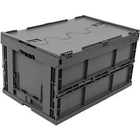 Jungheinrich PROFISHOP, Euronorm-Eurobox Premium, mit Scharnierdeckel, 60 Liter, grau