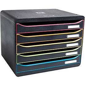 undefined, EXACOMPTA Schubladenbox BigBox Plus 308914D schwarz/Harlekin 5 Schubl.