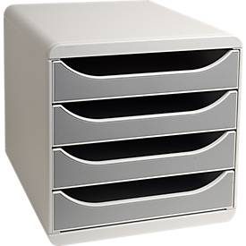 Exacompta, EXACOMPTA Schubladenbox grau 310041D 4 F&auml;cher