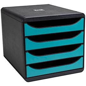 Exacompta, EXACOMPTA Schubladenbox SKANDI A4+ 31034D Big Box, 4 Schubl., blau