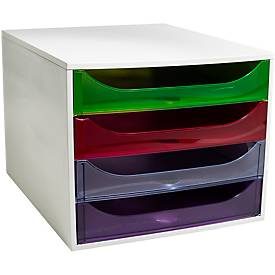 Exacompta, EXACOMPTA Schubladenbox 228699D ECOBOX 4 Schubladen, transp.