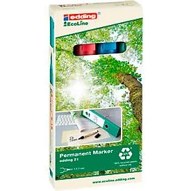 edding, EDDING Permanent Marker 21 1.5-3mm 21-E4 4-farbig ass.