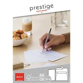 Elco, ELCO Schreibkarten Prestige A6/C6 89301.10 weiss,m.Couvert,200gm2 10Stk.