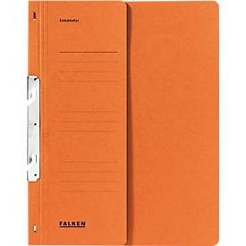 Falken, Falken Hakenmappe halber Deckel und Verschlussmittelchansim DIN A4 Orange Karton