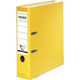 Falken, Falken Ordner DIN A4 80 mm Gelb 2 Ringe Pappe