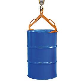 Bauer, Bauer® Fasszange LGZ für stehende 200-Liter-Stahl-Spund- u. Stahl-Deckelfässer, gelborange