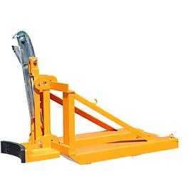 Bauer, Bauer® Fassgreifer, Stahl- und Kunststoff-L-Ringfässer, Stapleranbau, Tragkraft 800 kg, RAL 2000 gelborange