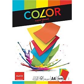Elco, ELCO Universalpapier Color A4 74616.00 80g, 5-farbig 5x40 Blatt