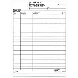 FAVORIT, FAVORIT Wochen-Rapporte D/F/I A4 9301 OK Durchschreibepapier 50x2 Blatt