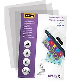 Fellowes, FELLOWES Laminiertasche A3 5396403 glanz, 80my 25 Stk