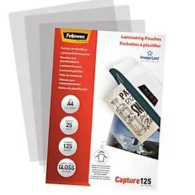 Fellowes, FELLOWES Laminiertasche A4 5396301 glanz, 125my 25 Stk