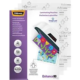 Fellowes, FELLOWES Laminiertasche A3 5306207 glanz, 80my 100 Stk