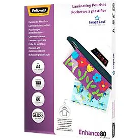 Fellowes, FELLOWES Laminiertasche A4 5306114 glanz, 80my 100 Stk