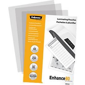 Fellowes, FELLOWES Laminiertasche A4 5312903 glanz, 80my 250 Stk