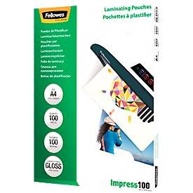 Fellowes, FELLOWES Laminiertasche A4 5351111 glanz, 100my 100 Stk